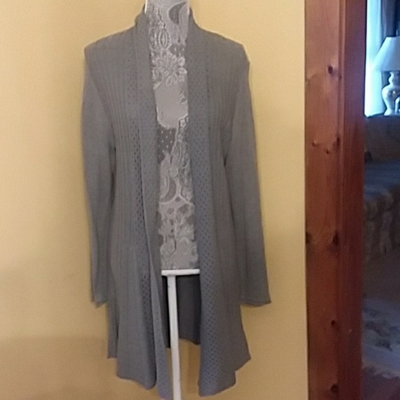 Elementz Sweaters Classy Grey Sweater Jacket With Fit And Flair